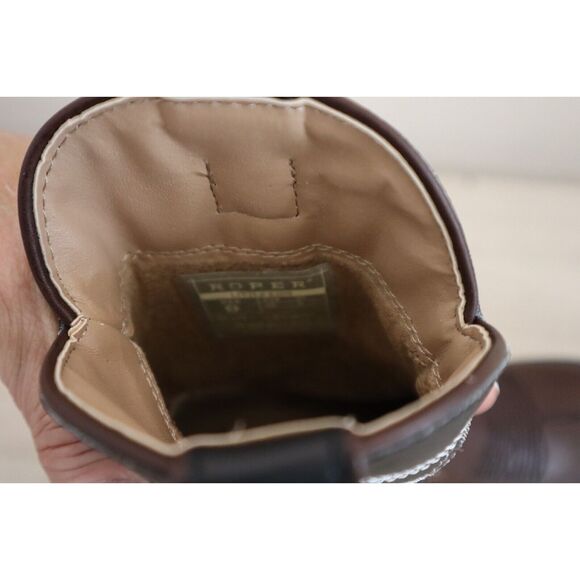 Roper Little Kids Sz 9M Brown Faux Leather Spider Web Light-Up Western Boots - Picture 8 of 16